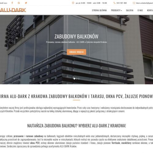 Kraków - zabudowy balkonów aluminiowe