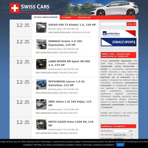 Licytacje auta szwajcaria