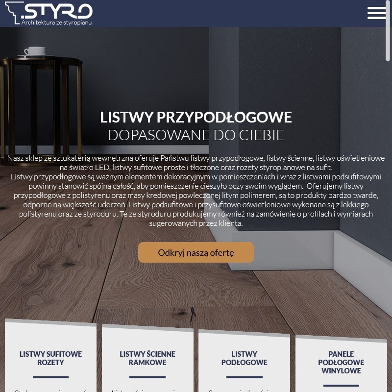 Listwy przysufitowe gładkie