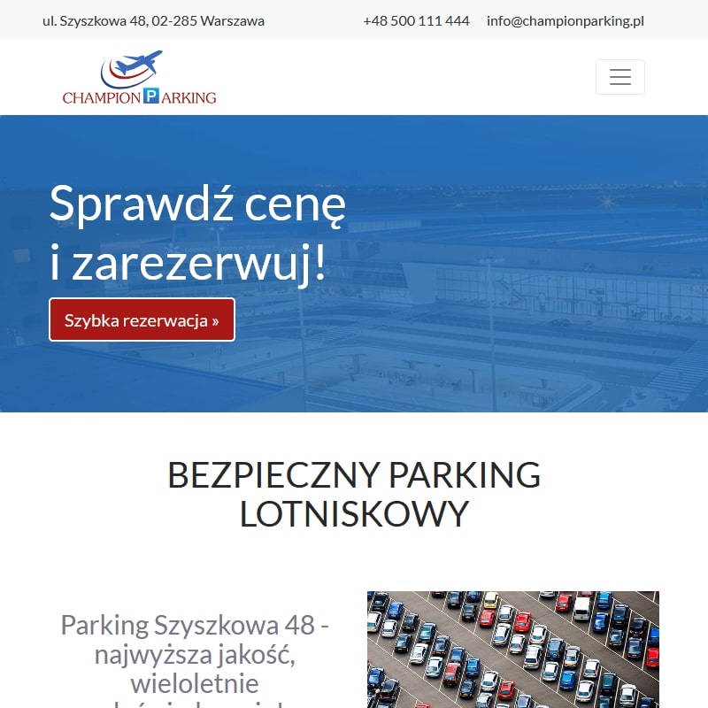 Tani parking lotnisko - Warszawa