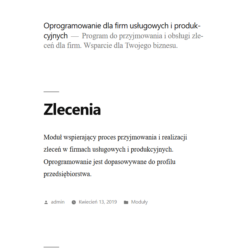 Program do obsługi zleceń dla firm