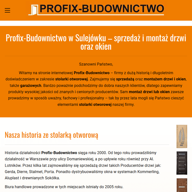 Prawe drzwi wewnętrzne Mińsk Mazowiecki